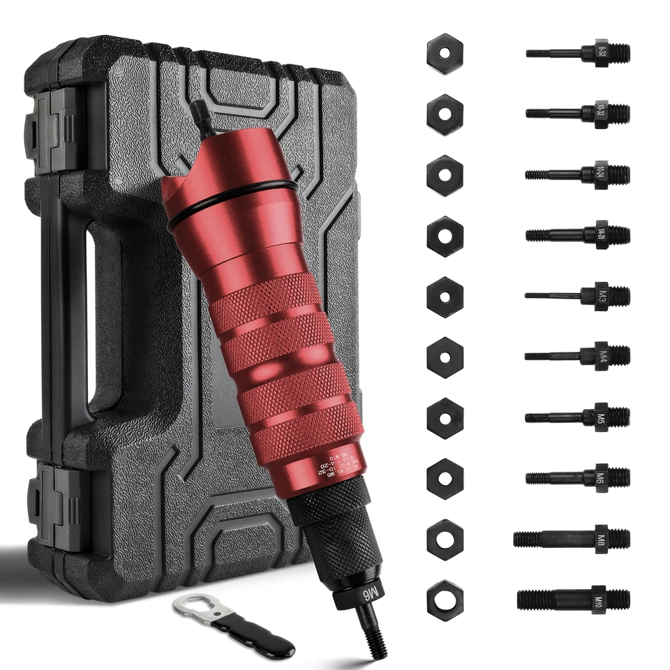 Metrika M3 M4 M5 M6 M8 M10+Imperial 1/4-20 10-24 10-32 8-32 Elektrický nit nut adaptér pre domácu vložku Nuting Nut, nástroj na náradie, náradie