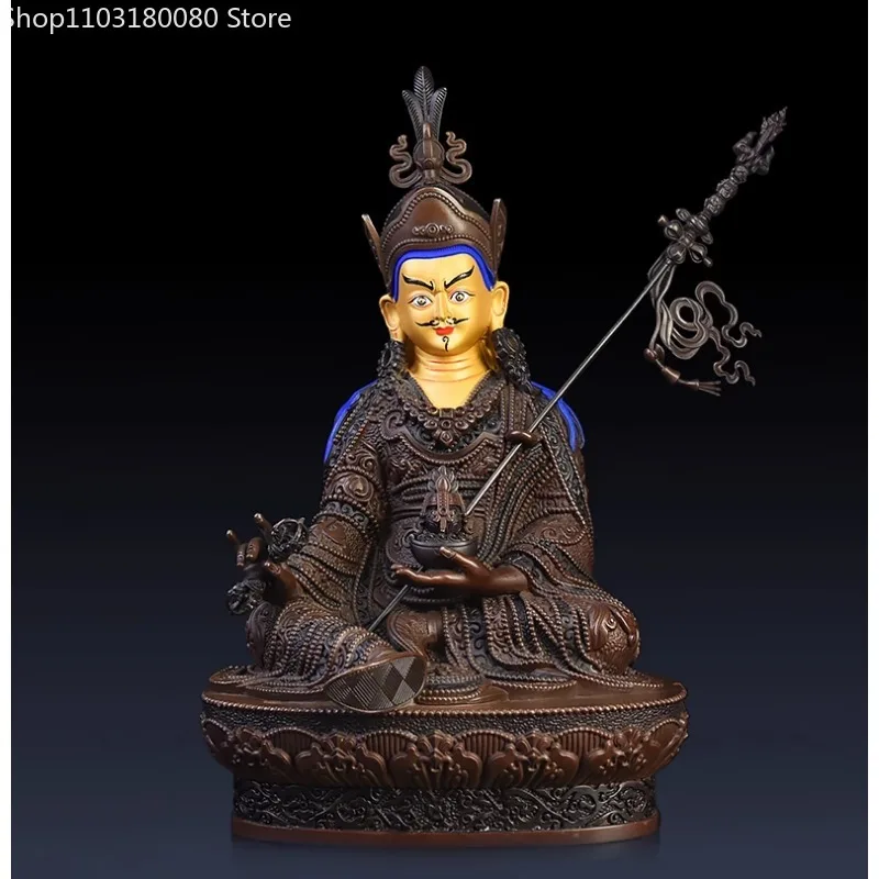 Meď mosadz Padmasambhava Buddha socha Tibet Budhizmus tantra guru rinpočhe Nepálsky remeselnícky socha veľká veľkosť