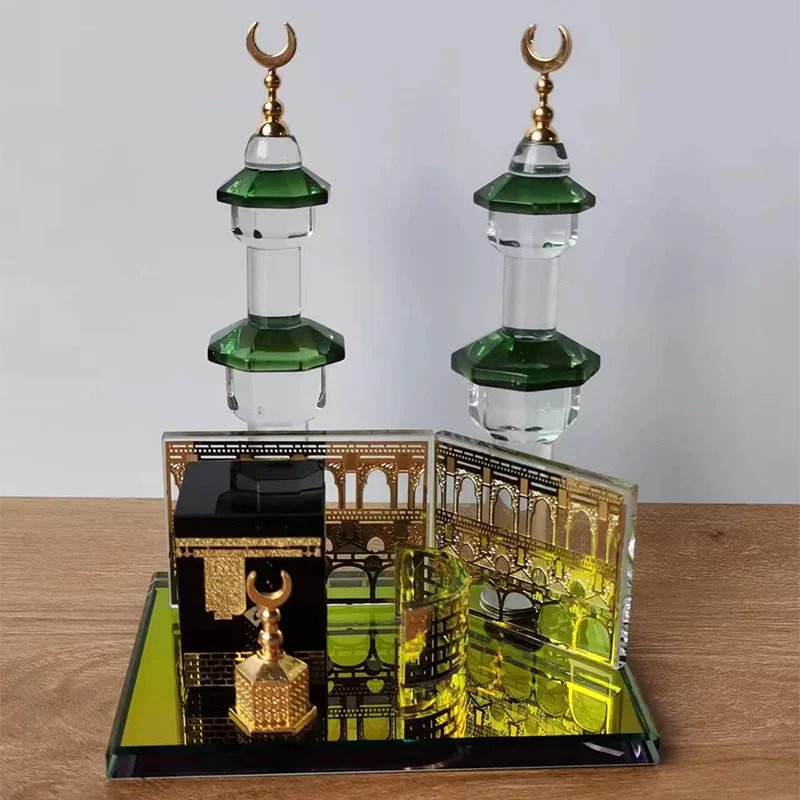 Mešita mekky saudského arabského štýlu Kaaba Mekca Bell Tower Crystal Model Malé ozdoby Viaceré štýly Dostupné domáce dekorácie