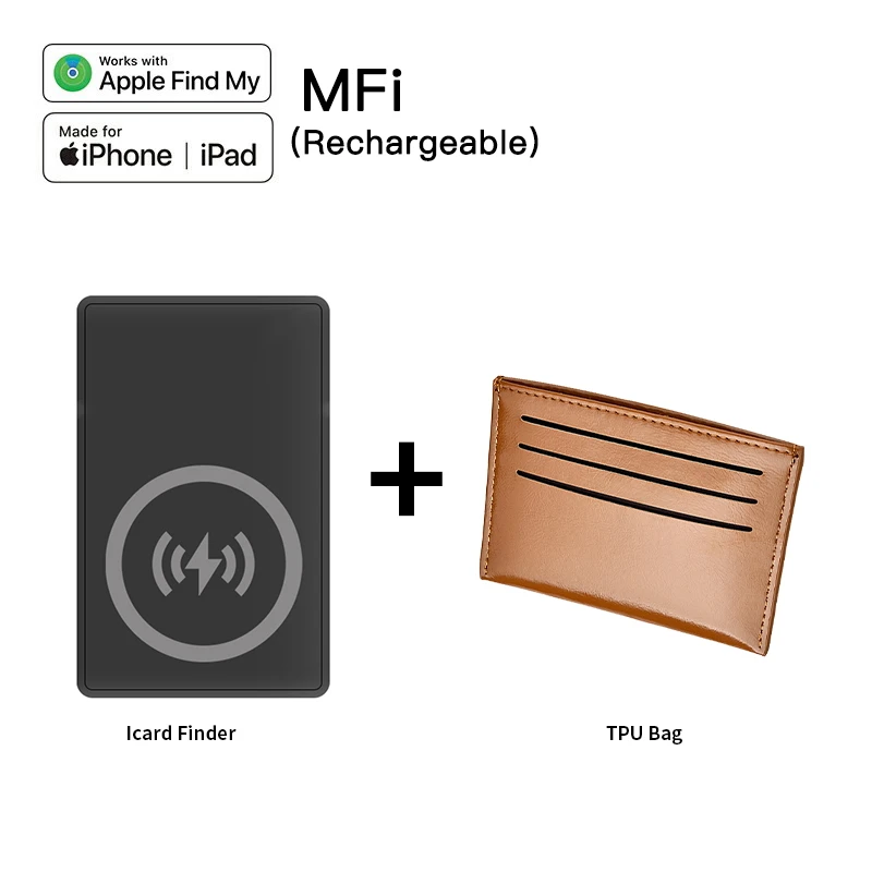 MFI bezdrôtové nabíjanie ICARD Finder s TPU Peňaženka anti-strata pripojenia inteligentná značka Bluetooth GPS Tracker cez Apple Find My App