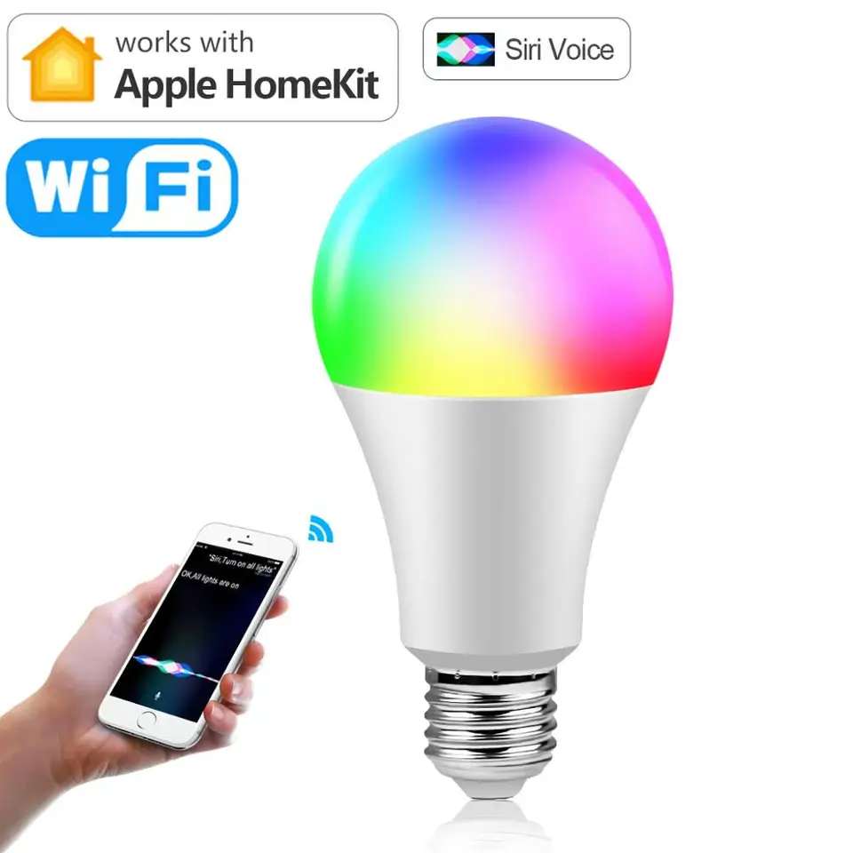 MFI certifikovaná HomeKit LED inteligentná WiFi žiarovka Siri hlasové ovládanie aplikácie RGBCW Night Lamp pre aplikáciu Apple Homekit App Alexa Google Home