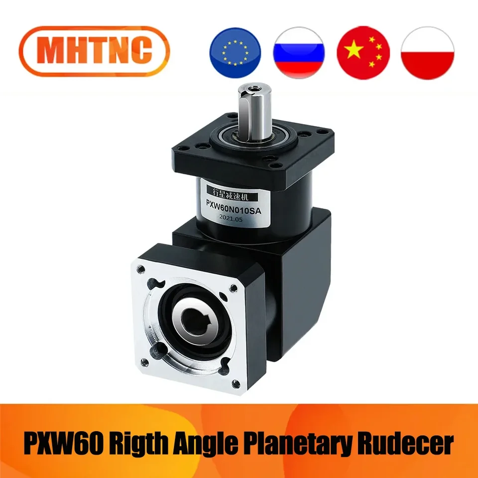 MHTNC NEMA23 PXW60 RIGTH Angle Planetár RUDECER s pomerom 4-216 NEMA23 / NEMA24 pre CNC Stepper Servo Motor Reduce