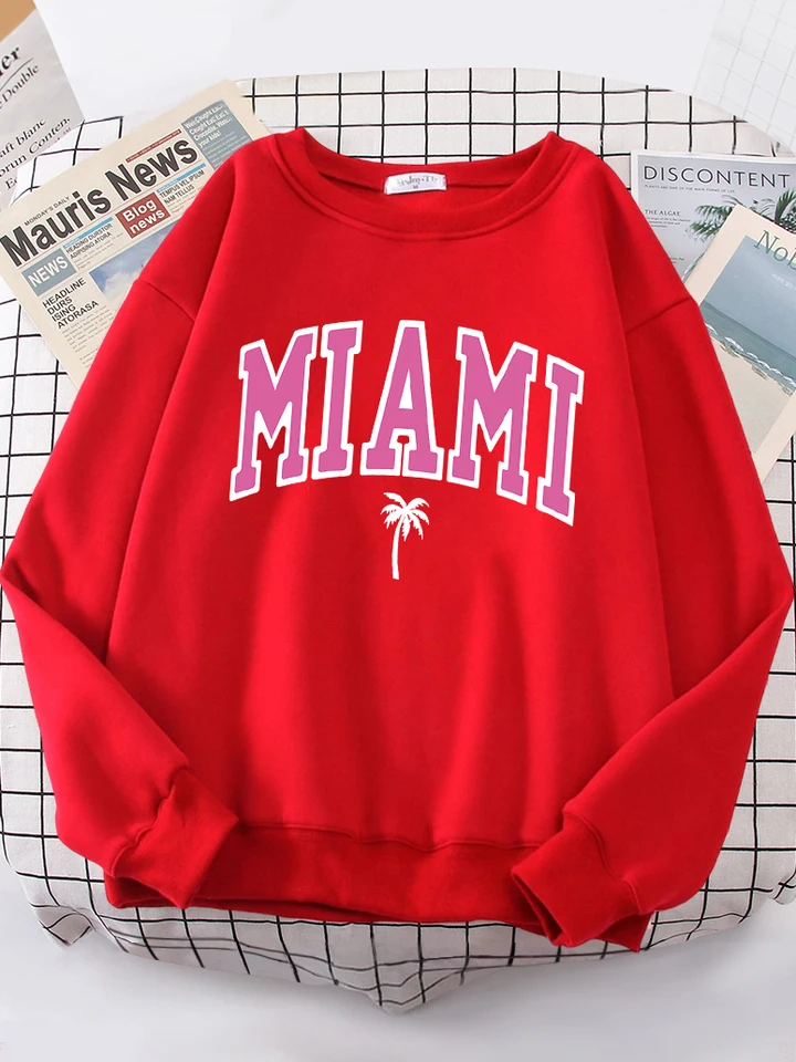 Miami Beach, Florida USA Street Dámska kapucňa módne príležitostné mikiny priedušné vysokokvalitné mikiny Cool Fleece Pullover Topy