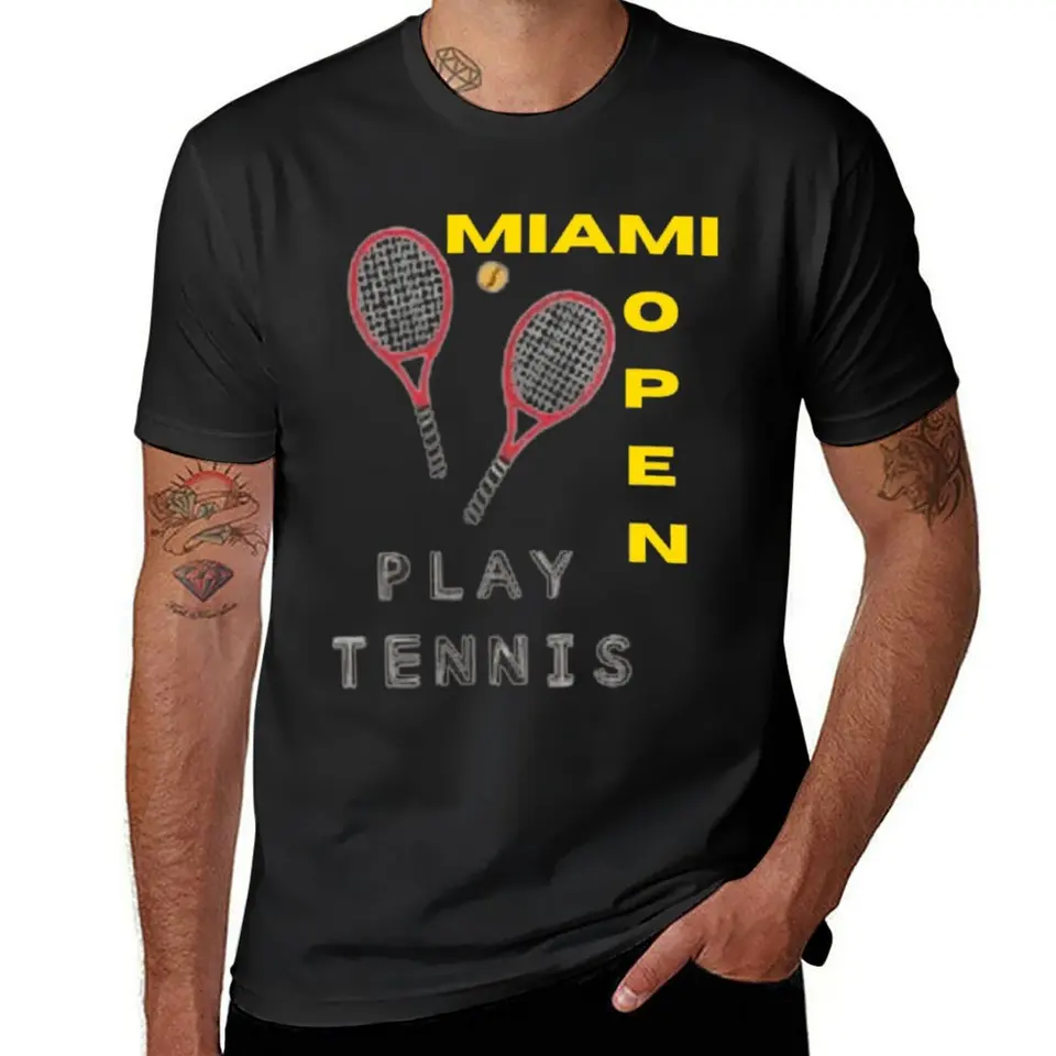 Miami Open Playe Tennis Team Désigne 2022 Plagátové tričko Funny Funks Pánske grafické tričká