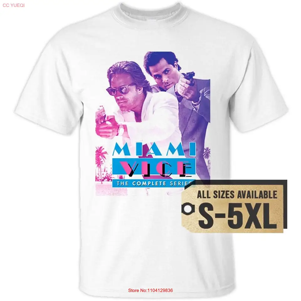 Miami Vice v16 Prírodná biela šedá vintage mužské tričko Všetky veľkosti s 5xl film dlhé alebo krátke rukávy