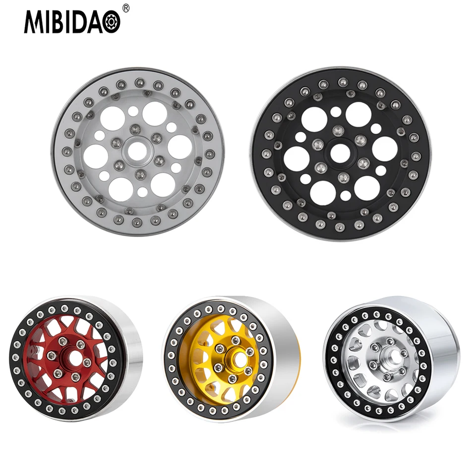 Mibidao 1/4ks pre 1/10 RC Rock Crawler Aluminium 1,9 Ruky kolesa s kolesami pre SCX10 D90 TRX4 Časti kolesa