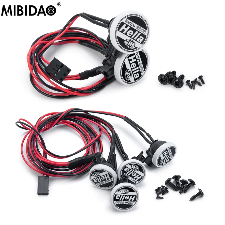 MIBIDAO 2/4LED RC RC Strešné svetlo okrúhle svetlo svetla pre 1/10 axiálne SCX10 II 90046 TRX4 TAMIYA CC01 D90 D110