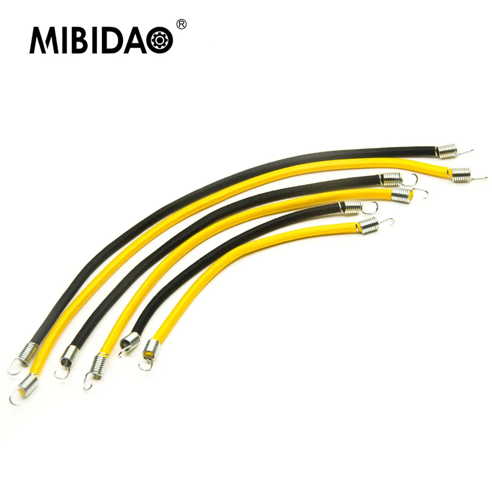 Mibidao 3ks 10/15/20cm Mini strešná batožina Bungee kábel s háčikom pre axiálne SCX10 D90 Tamiya CC01 TRX-4 1/10