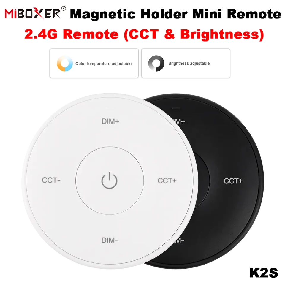 Miboxer K2S 2.4G Mini RF panel Diaľkový kompatibilný s jasom Stretateľná farebná teplota nastaviteľná žiarovka Ovládač žiarovky