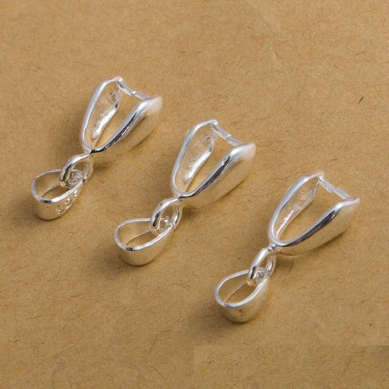 MIBROW 20KS/LOT 925 Sterling Silver Bail Clasps Konektory pre prívesok náhrdelník kaucia spona DIY šperky na výrobu nálezov