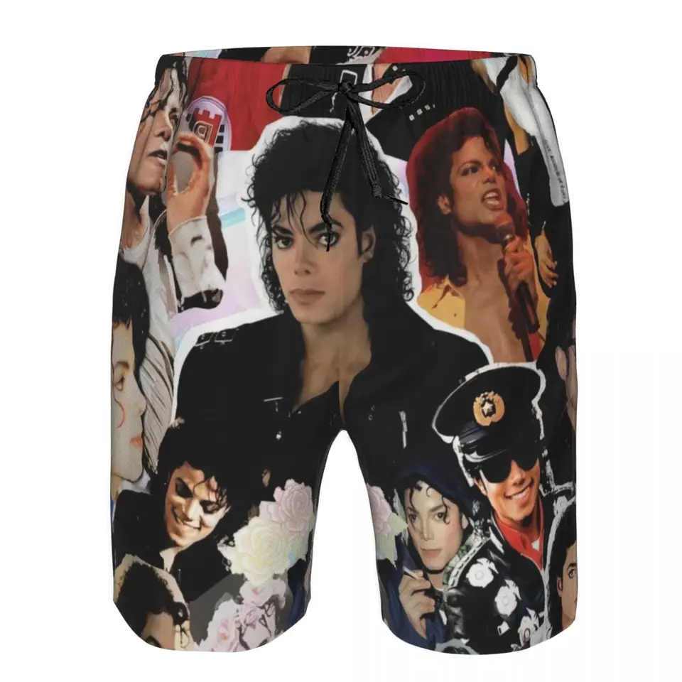 Michael Jackson Men's Beach Shorts Fitness Rýchlo vyschnutie plaviek Funny Street Fun 3D Shorts