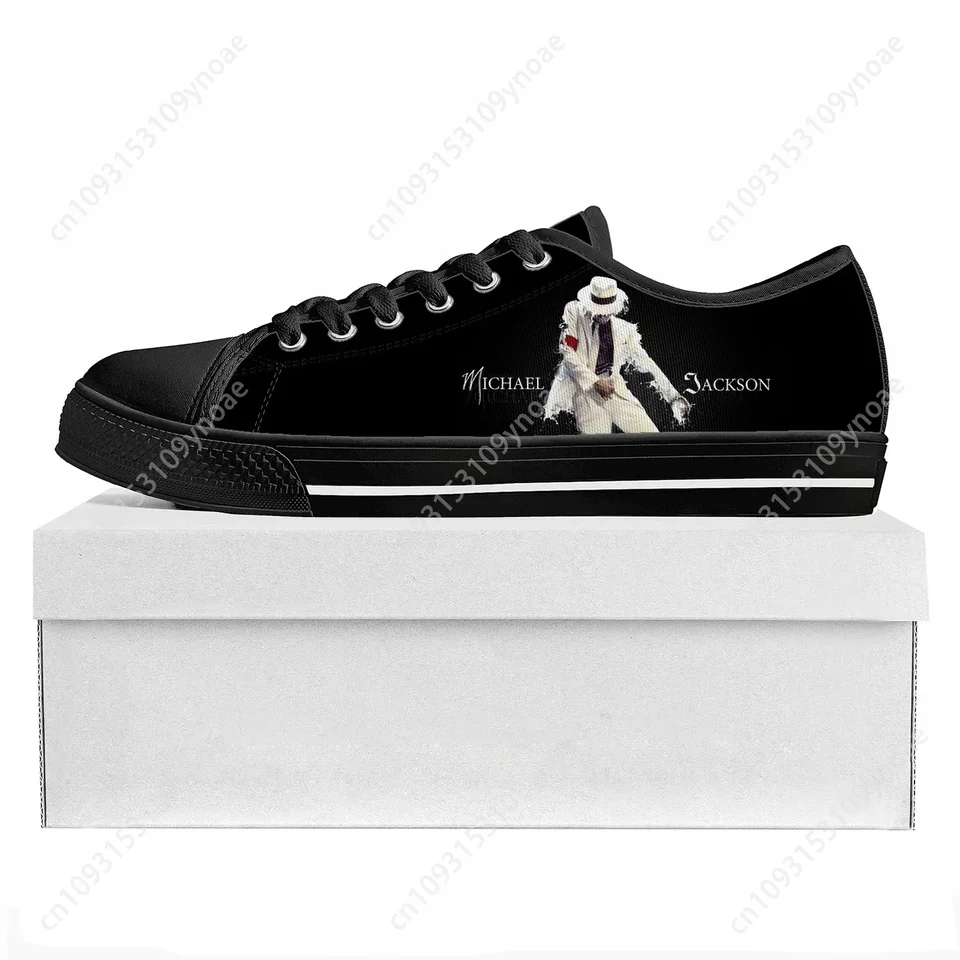 Michael Jackson Pop Singer Dancer Low Top vysokokvalitné tenisky Pánske dámske teenager plátno tenisky Pár topánky na mieru topánky