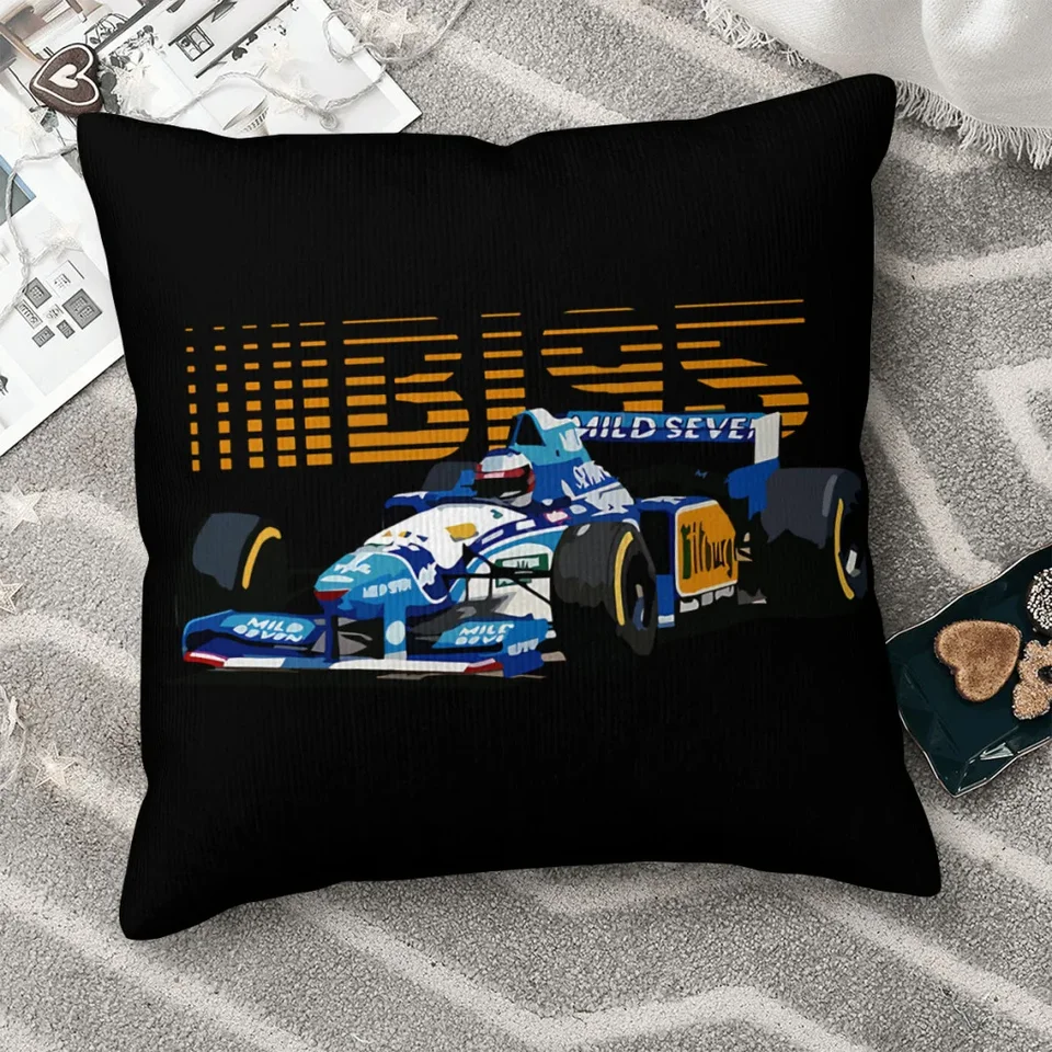 Michael Schumacher Benetton Hug Pillowcase F1 preteká batoh cojines obývacia izba DIY tlačená stolička Coussin Couss Dekorative