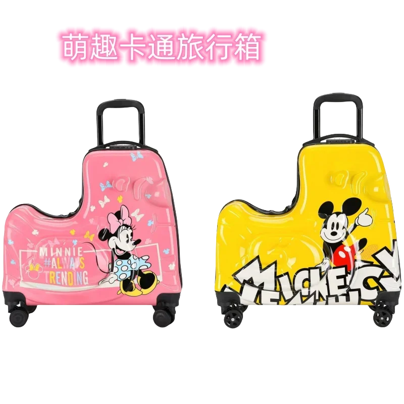 Mickey Minnie Sladká a roztomilá kreatívna kreslená vzorová móda móda cestovanie po veľkom kapacite Storage a namontovateľné puzdro Trolley