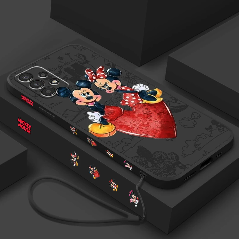 Mickey Mouse Láska pre Samsung A91 A81 A71 A51 A41 A31 A21S A11 A05 A04 A03S A02S A01 Kvapalina ľavého lana v ľavom lanovom telefóne
