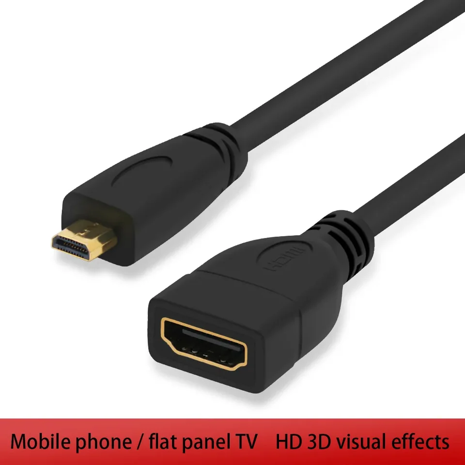 Micro HDMI kompatibilný adaptér 1080p 3D Micro HDMI kompatibilný s HD káblom HDMI kompatibilnými predlžovačom pre notebook HDTV