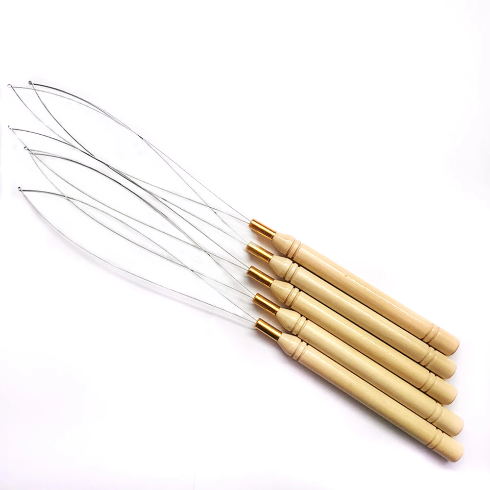 Micro Rings Loop Tool Tool Nadoláč na ťahanie ihly používané s vlasovými kliešťami a korálkami pre náradie pre predlžovanie peria pre ľudské vlasy