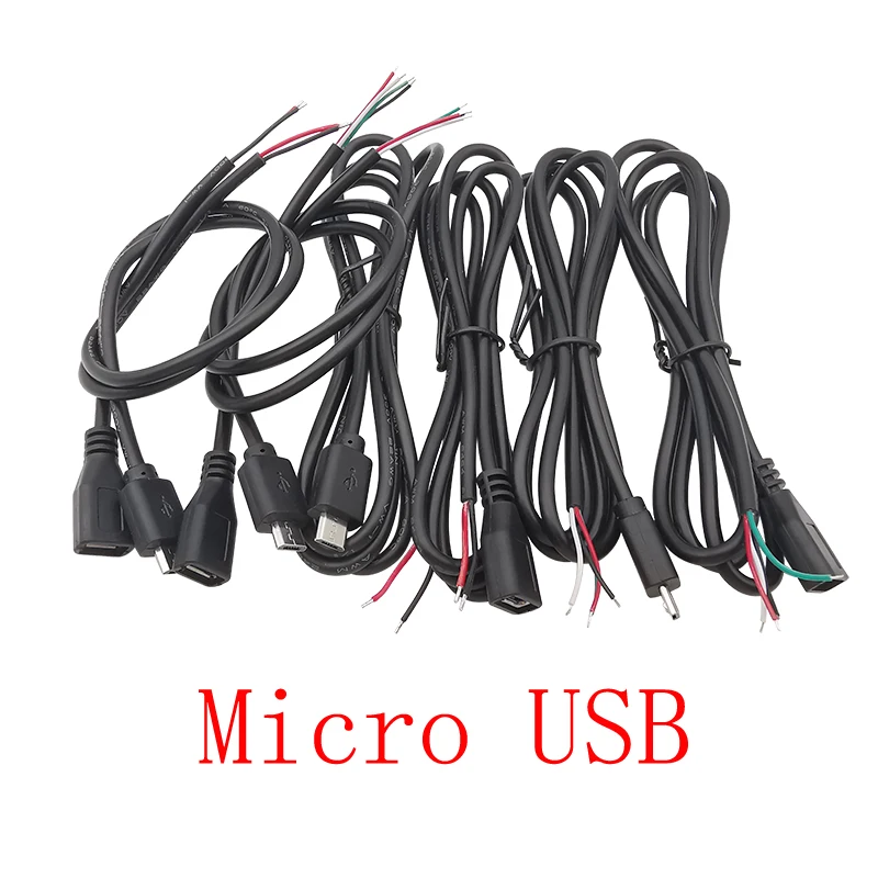 Micro USB Mužská ženská zásuvka napájací kábel napájací kábel 2/4 PIN drôt micro USB zástrčky konektory DIY nabíja