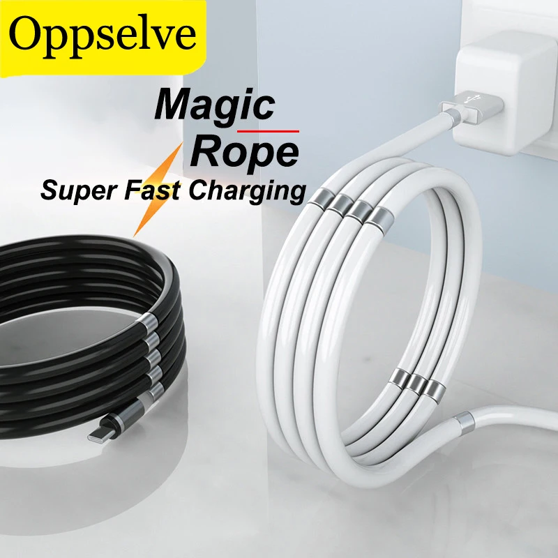 MICRO USB typu C Magnetický lanový kábel, 5A prenosový kábel s rýchlym nabíjaním pre samsung S20 S21 Xiaomi Mi12 Android Huawei Wire