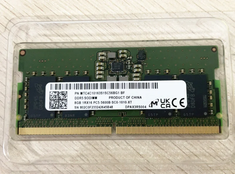 Micron DDR5 8 GB 5600MHz notebook pamäť sodimm DDR5 8 GB 1RX16 PC5-5600B-SC0-1010-XT