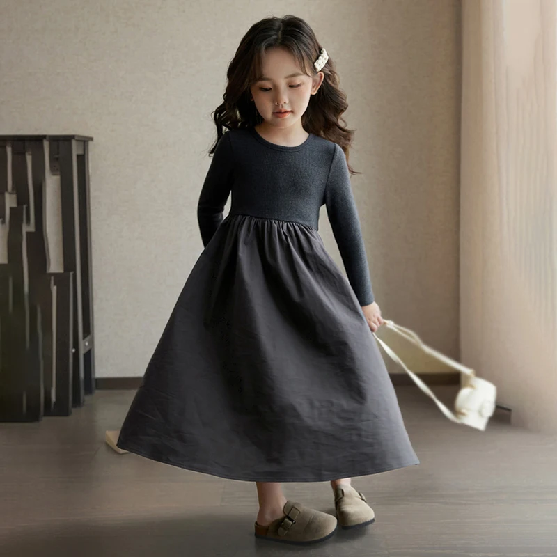 Mid-Calf Dress pokožka priateľské a priedušné dievčatá štýlové nadýchané šaty Patchwork a nahnevané dizajnérske dievčatá princezná párty šaty
