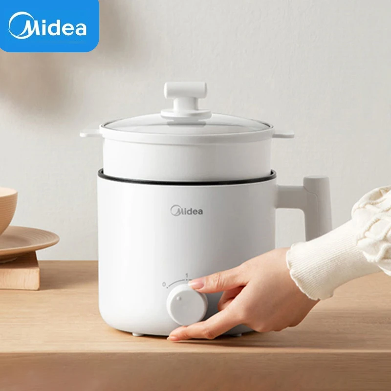 Midea Electric Rice Cooker z nehrdzavejúcej ocele Coaring Stroj 1,2 l s jednou/dvojvrstvou Hot Pot Multifunkčný ryžový sporák pre dom
