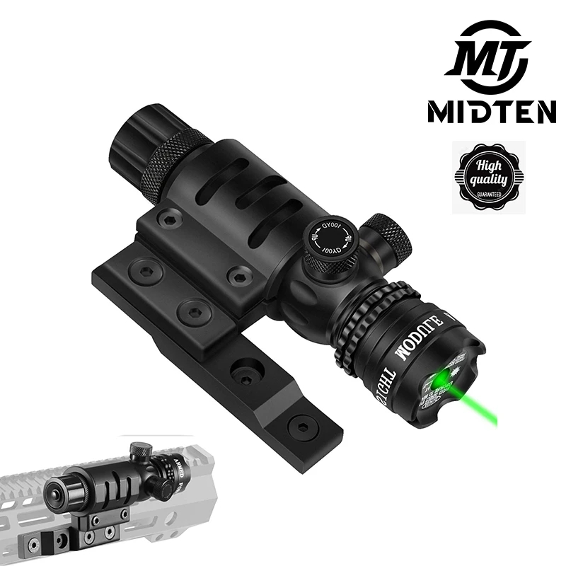 Midten Riflescope Combo Green Dot Laser Sight 532nm Rozsah s tlakovým spínačom úložným skriním Picatinny a M-Lok Rail