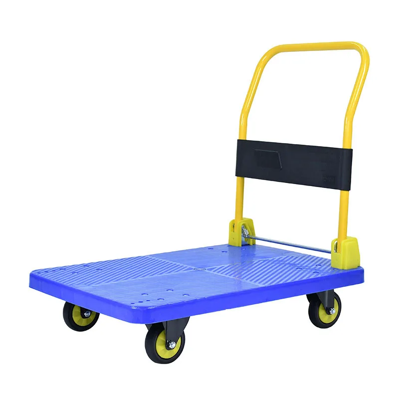 Mierne mlžú platformu Trucks Skladacie vozidlo Pull Goods Move House Flatbed Trailer Kancelária Nákupný košík Zaťaženie ložisko 880 lb max