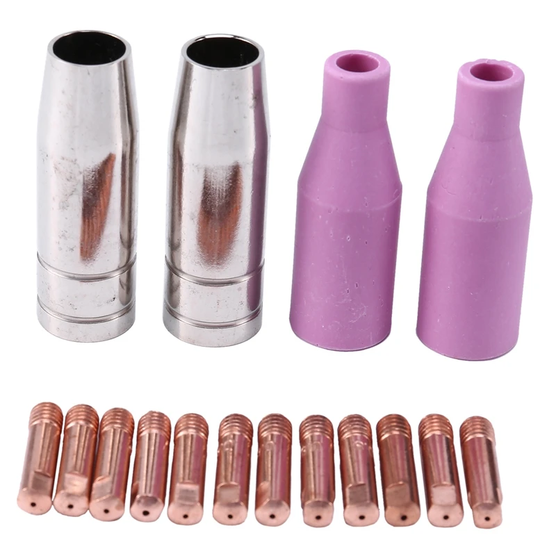 MIG sada trysiek 16ks AK15 pre zváraciu čiapku TIP Kontakt 0,8 mm MB15 Keramické príslušenstvo