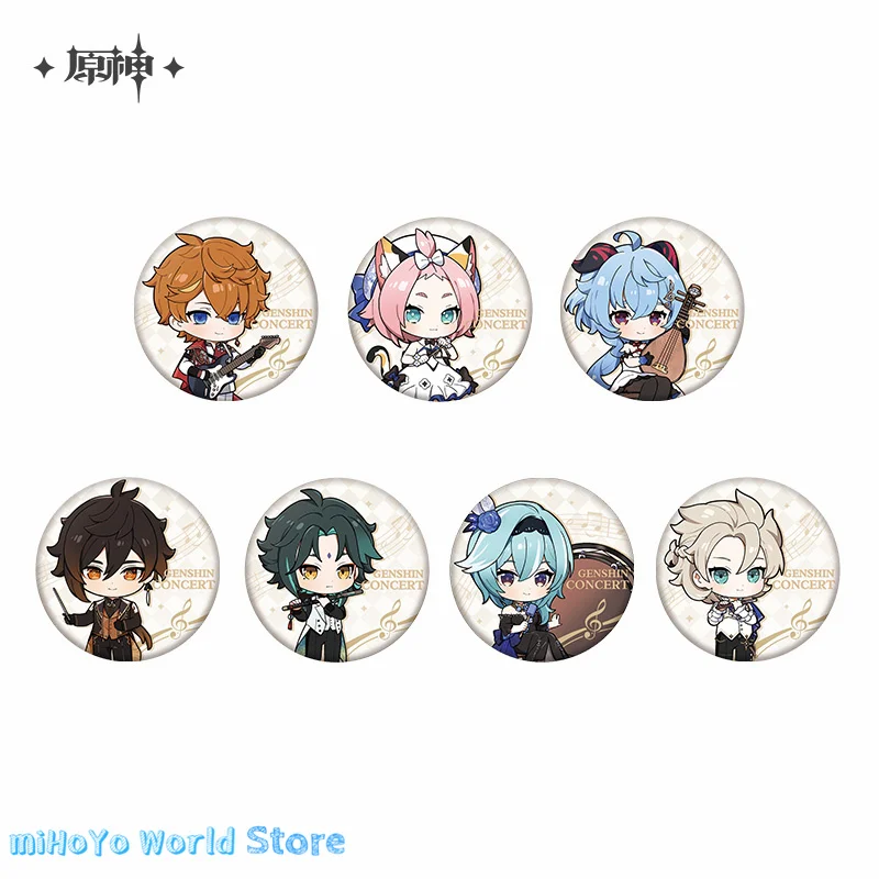 Mihoyo oficiálny originálny Genshin Impact Zhongli koncertná séria roztomilej postavy Q-Version Badge Xiao Doujin Ganyu Birthday Darčeky