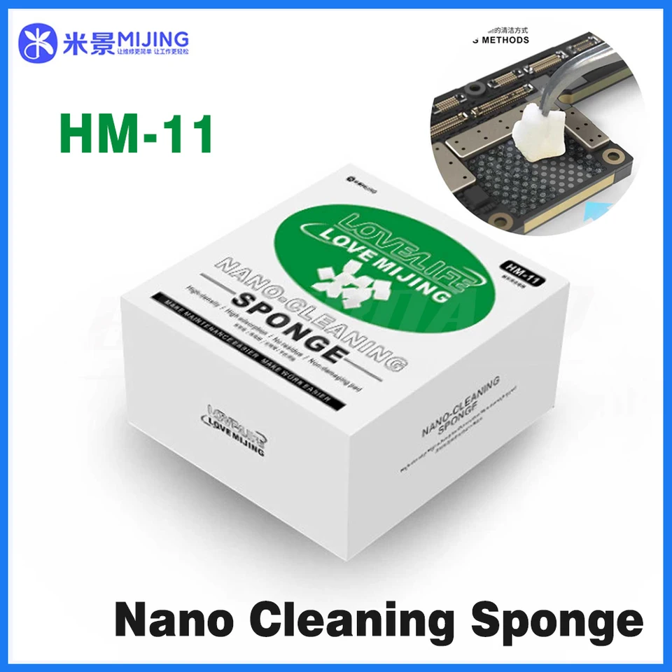 Mijing HM-11 Nano čistiaca špongia pre mobilné telefóny Scree Chip Famera Fotoaparát zváracie olejové lepidlo Nano hustota s vysokou hustotou čistiaca špongia