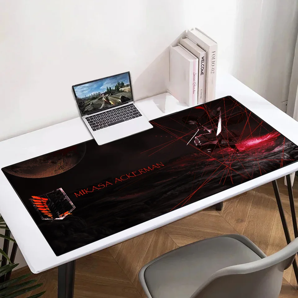 Mikasa Ackerman Attack On Titan Anime MousePad Mouse Desk Desk s herným príslušenstvom podložky Prime Gaming XXL Klávesnica