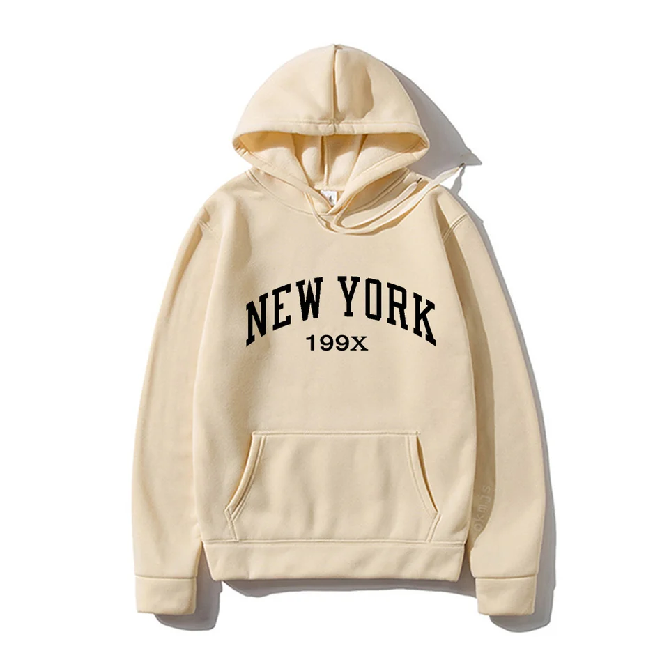 Mikiny mikiny a Amerika mikiny pre ženy v New Yorku Letter Y2K Jeseň zimné nadmerne nadmerne nadmerne