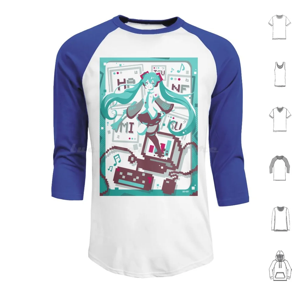 Mikiny s dlhým rukávom Hatsune vokalid anime manga dievča miku