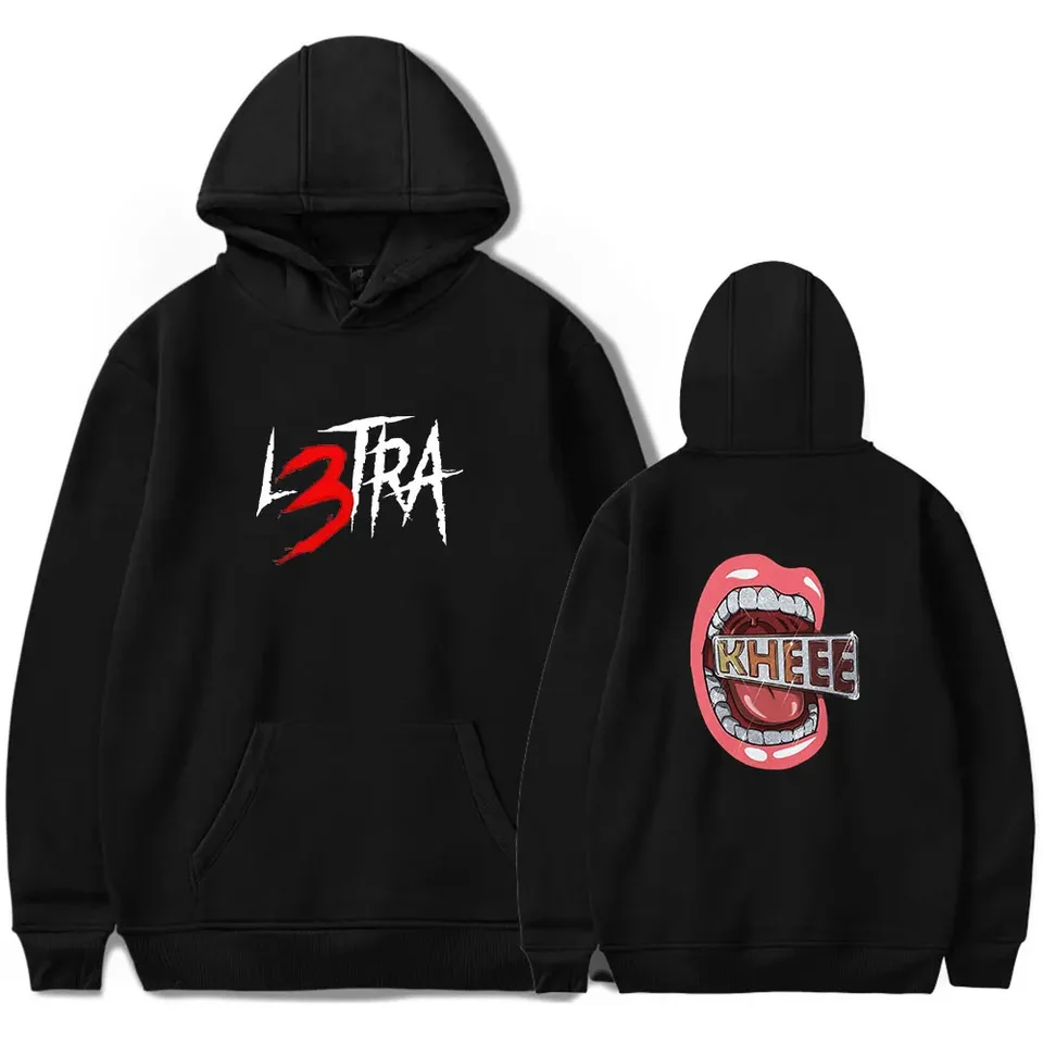 Miklá mikina s kapucňou mužov a dám Luar La L Merch L3tra s kapucňou s dlhým rukávom Módny pulóver s dlhým rukávom