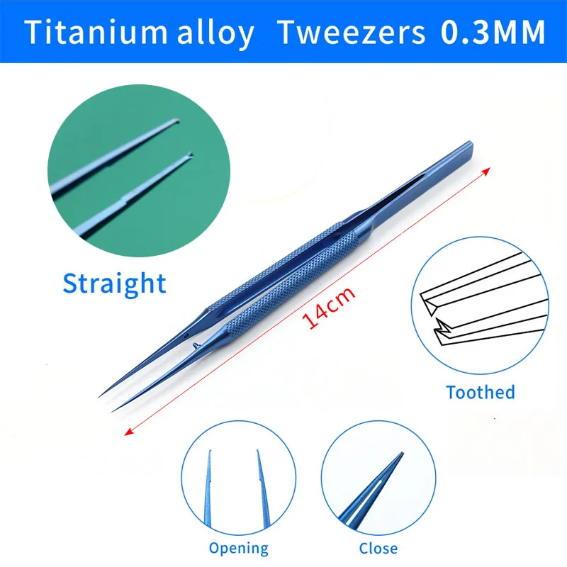Mikro chirurgia kliešte pinzety titán 14/16cm zubné chirurgické prístroje