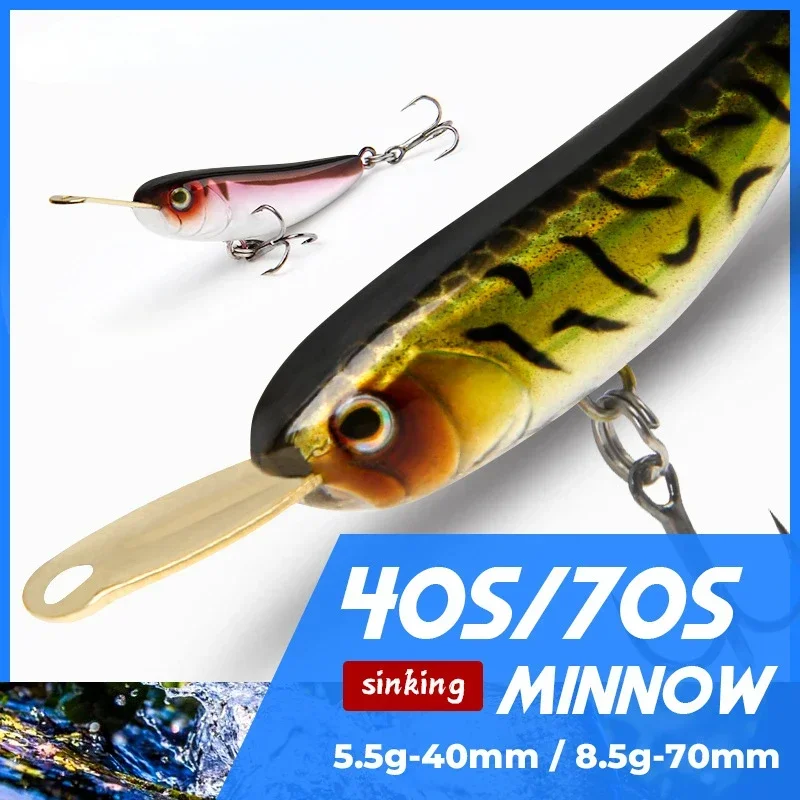 Mikro potopenie Minnow Rybárska návnada Umelá ceruzka Láska na rybolovné látky pstruhov 40 mm/5,5 g 70 mm/8,5 g