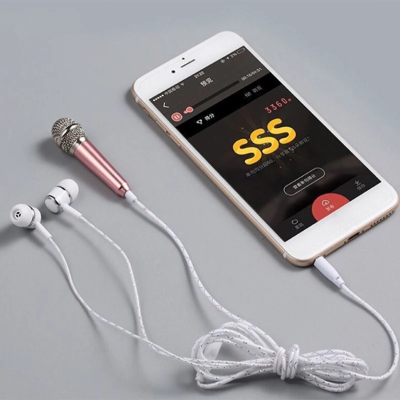Mikrofón 3,5 mm stereofónne štúdio Mic KTV Karaoke Mini Microfone so slúchadlami pre chytrý telefón prenosný počítač PC Desktop Ruckeld Audio Audio
