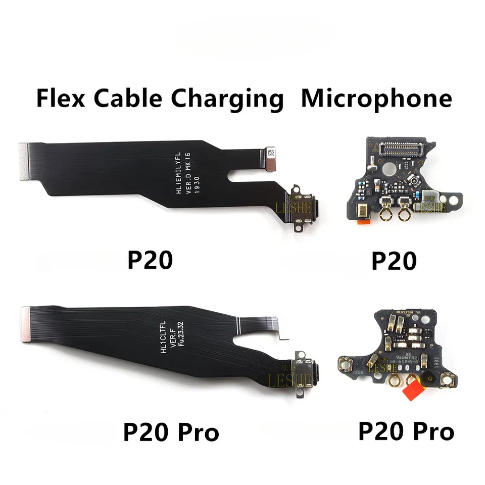 Mikrofónová doska USB nabíjanie Dock plochý kábel pre Huawei P20 / P20 Pro Type C Flex