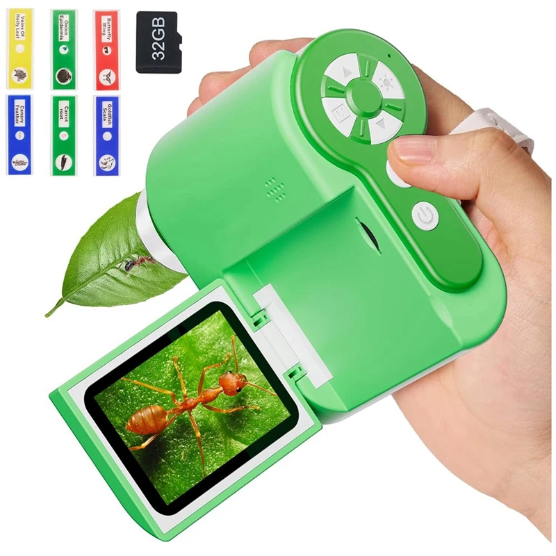 Mikroskop pre deti, 1 000 -násobok vreckového digitálneho mikroskopu, prenosný vreckový mikroskop Miniscope, USB Mini SCOUP pre deti