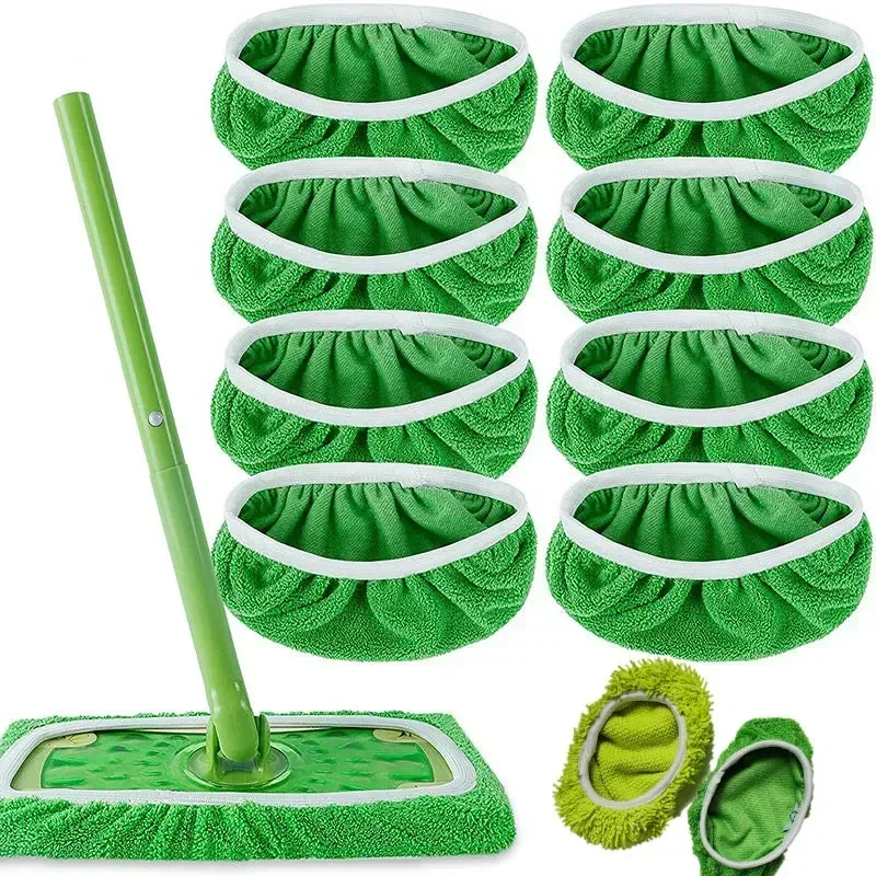 Mikrovlákna mopová handrička absorbentná špongia Výmena opakovane použiteľného pre Swiffer Plach mop domácnosť Zelená kúpeľňa