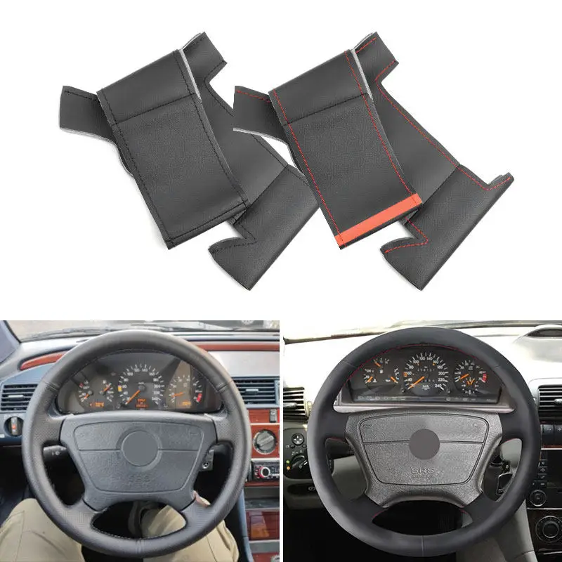 Mikrovláknové kožené autá Styling Interiérový kryt volantu krytu pre Mercedes Benz C cl es triedy W140 C140 W202 W210 W124