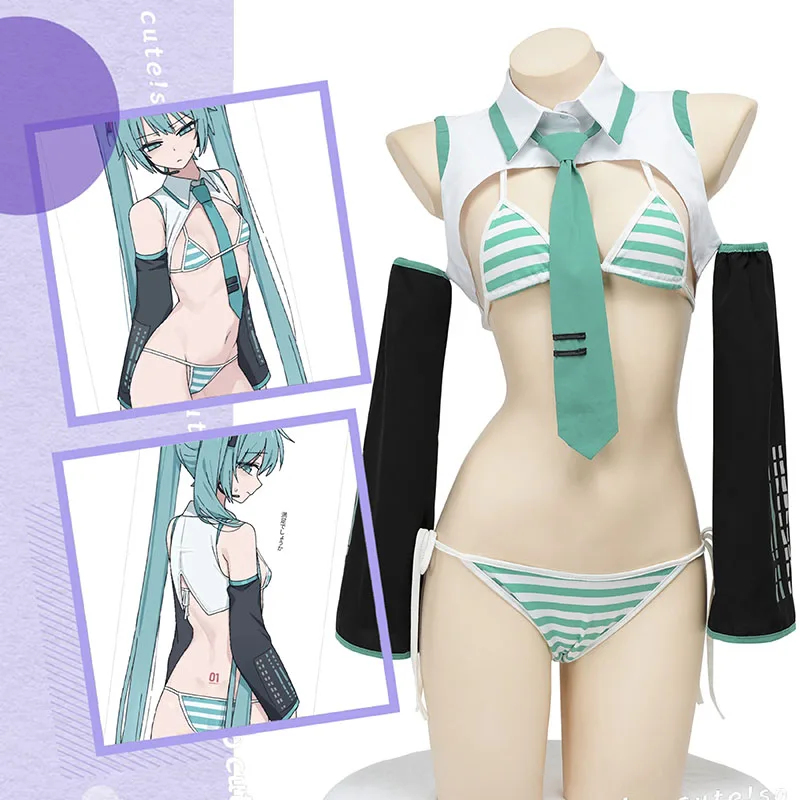 Miku Cosplay Miku Formula vyhovuje cosplay kostým dievča Snow vianočné roliplay uniformy košeľa Top bikiny set anime hry uniformy