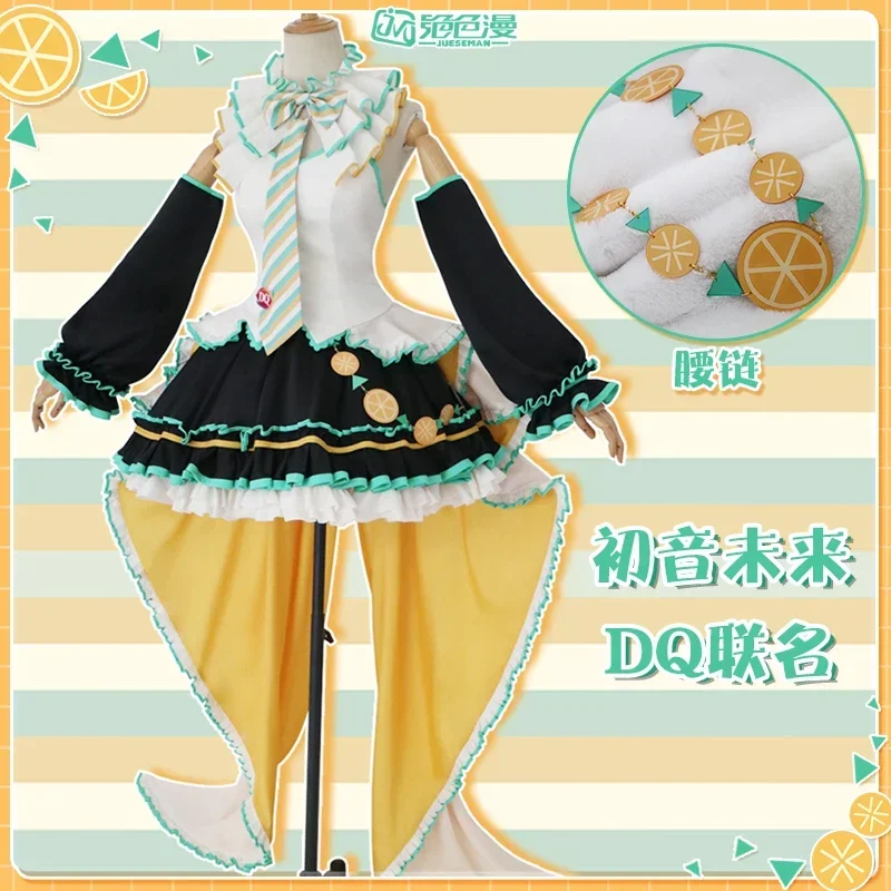 Miku x dq zmrzlinové šaty Uniforma outfity Anime Cosplay roztomilé kostýmy Loli šaty na Vianoce a Halloween S-XL