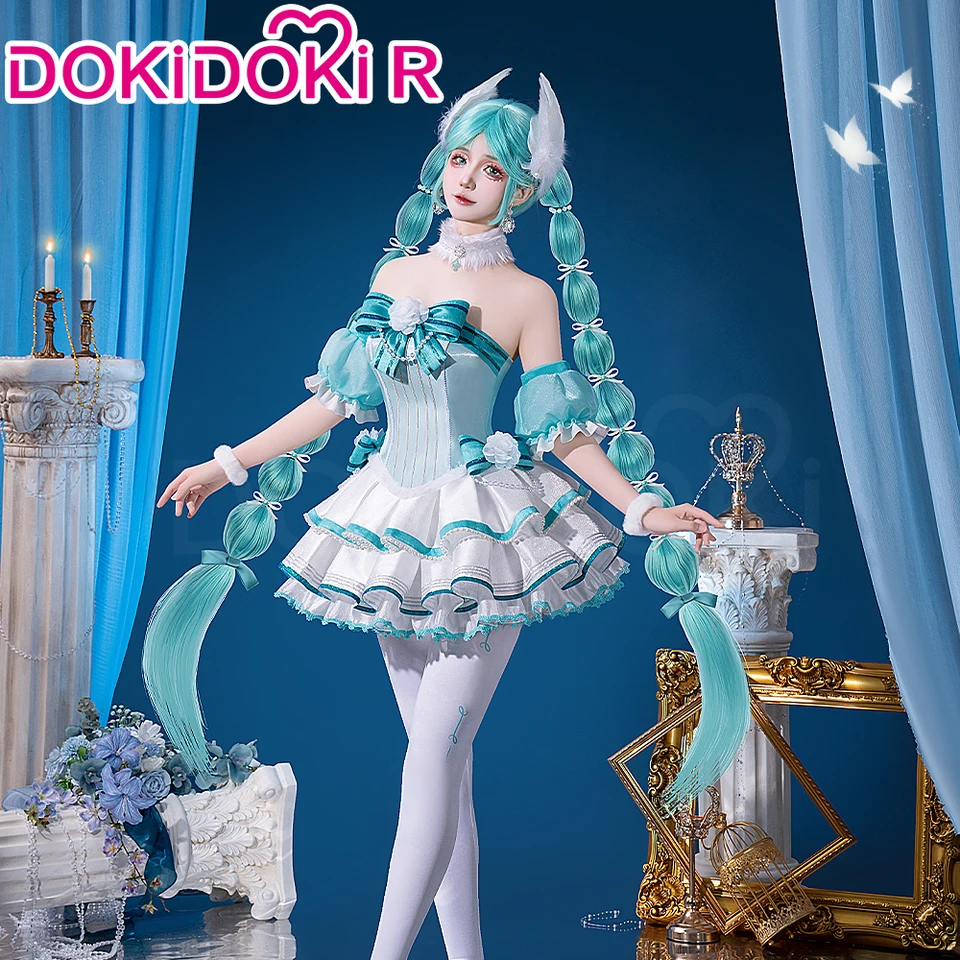 Mikuu Cosplay kostým Dokidoki-r Mikku Cosplay Ženy roztomilé zelené biele šaty kostým mikuu labuť kostým Cosplay