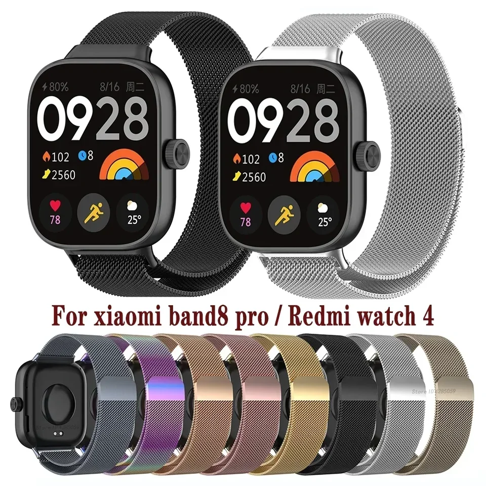 Milanese Loop Band pre Redmi Watch 4 Smartwatch Náramok pre Xiaomi Mi Band 8 Pro Wristband Náhradné kovové remienky
