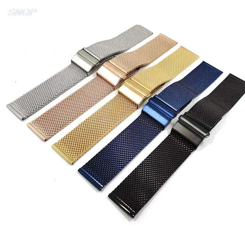 Milanese Loop Strap 12/14/16/18/20/22 mm Watch Band Men Dámske Rýchle uvoľnenie náramku zápästia z nehrdzavejúcej ocele pre Samsung Watch 4