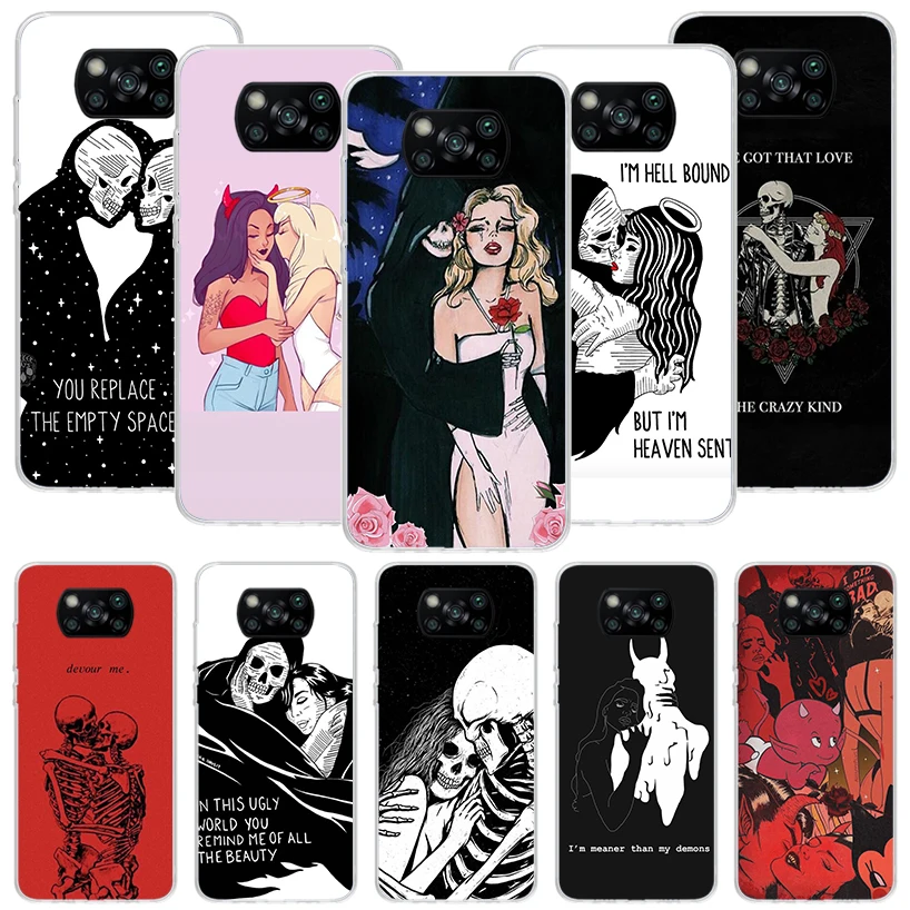 Milenec Demon Skull Death Puzdet pre puzdro pre Xiaomi Poco x6 x5 x4 x3 nfc f6 f5 pro f4 gt f3 f2 f1 m5 m5s m4 m3 5g shell coque x5 x4 x3