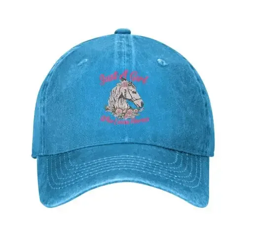 Milovníci koní Vintage baseballová čiapka nastaviteľná módna hip hop klobúk pre mužov Ženy Čierne len dievča, ktoré miluje kone
