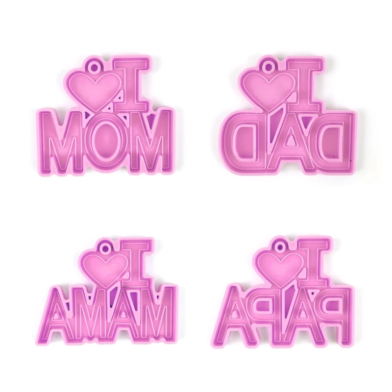 Milujem mama Dad Word Letter Keychain Epoxidová živici forma vďakyvzdania matka otca Deň prívesok ručne vyrobený kutilský silikónový pleseň